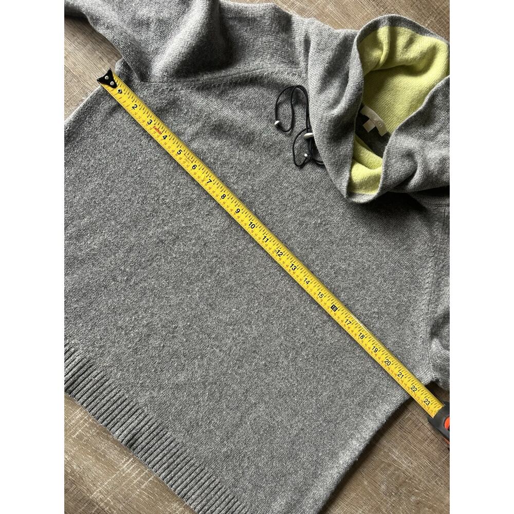 Lisa Todd Cashmere Merino Wool Sweater Women’s M Gray Cowl Neck Zip Knit MINT - Picture 9 of 13